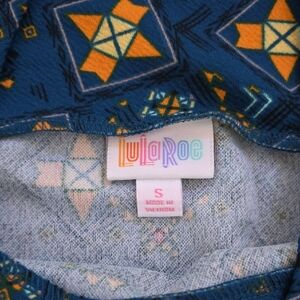 LuLaRoe Blue and Yellow Geometric Top